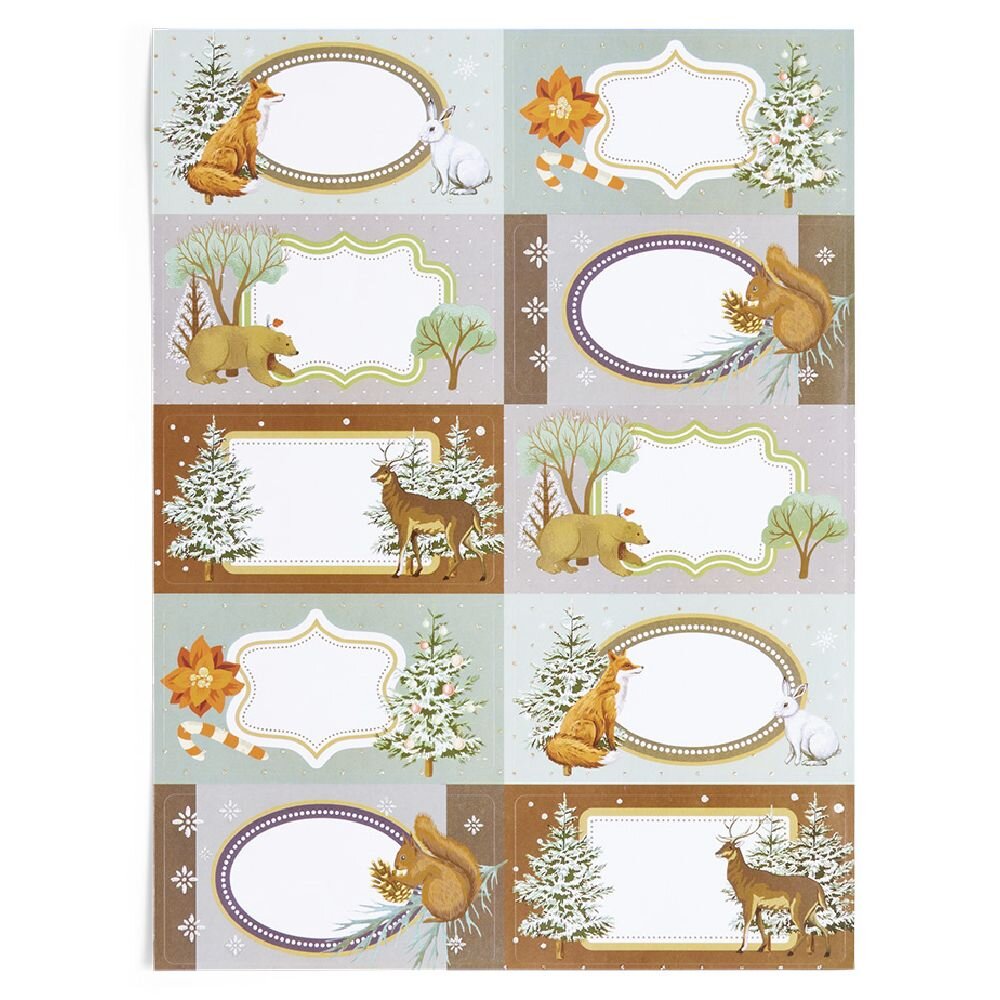 Self-adhesive gift label with nature motif 4x8cm x10