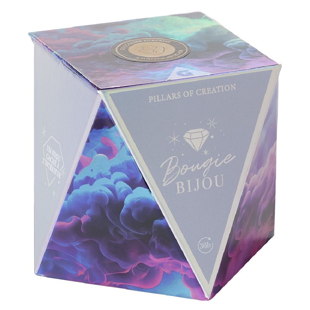 36-hour cedar scented golden necklace jewel candle