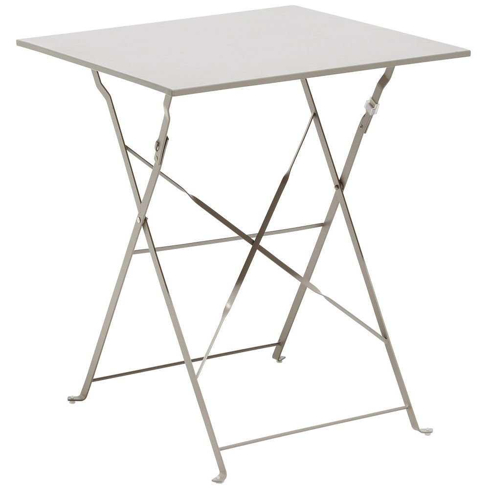 Boston folding garden table for 2 people, gray metal, 60x60xH70cm
