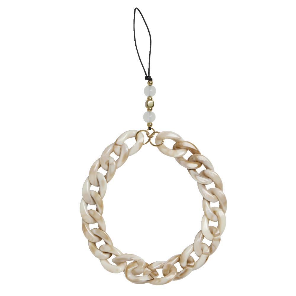 Beige plastic mesh phone jewel L17cm