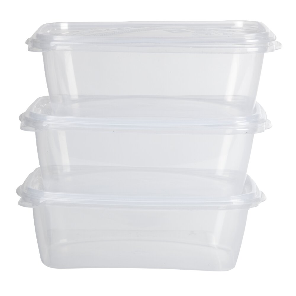 1.2 L transparent food container x3