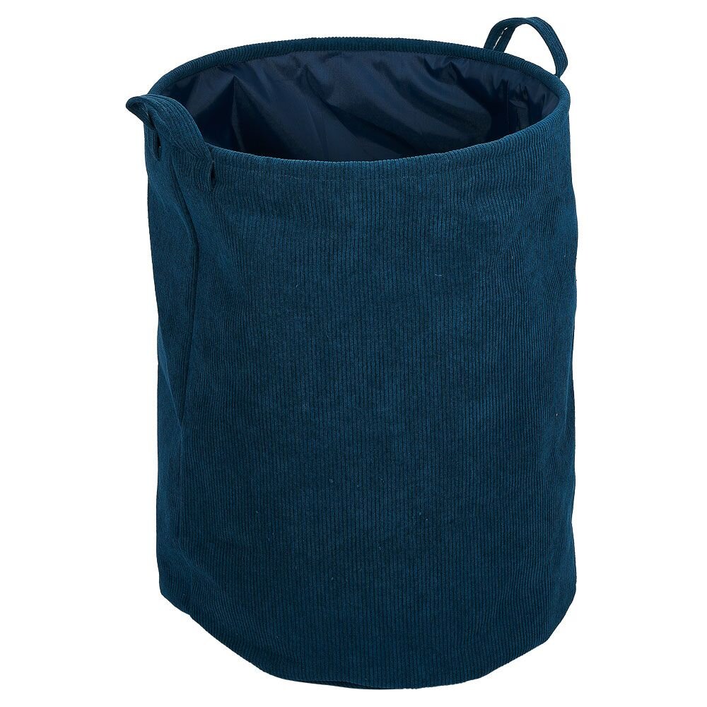 56L blue corduroy laundry basket