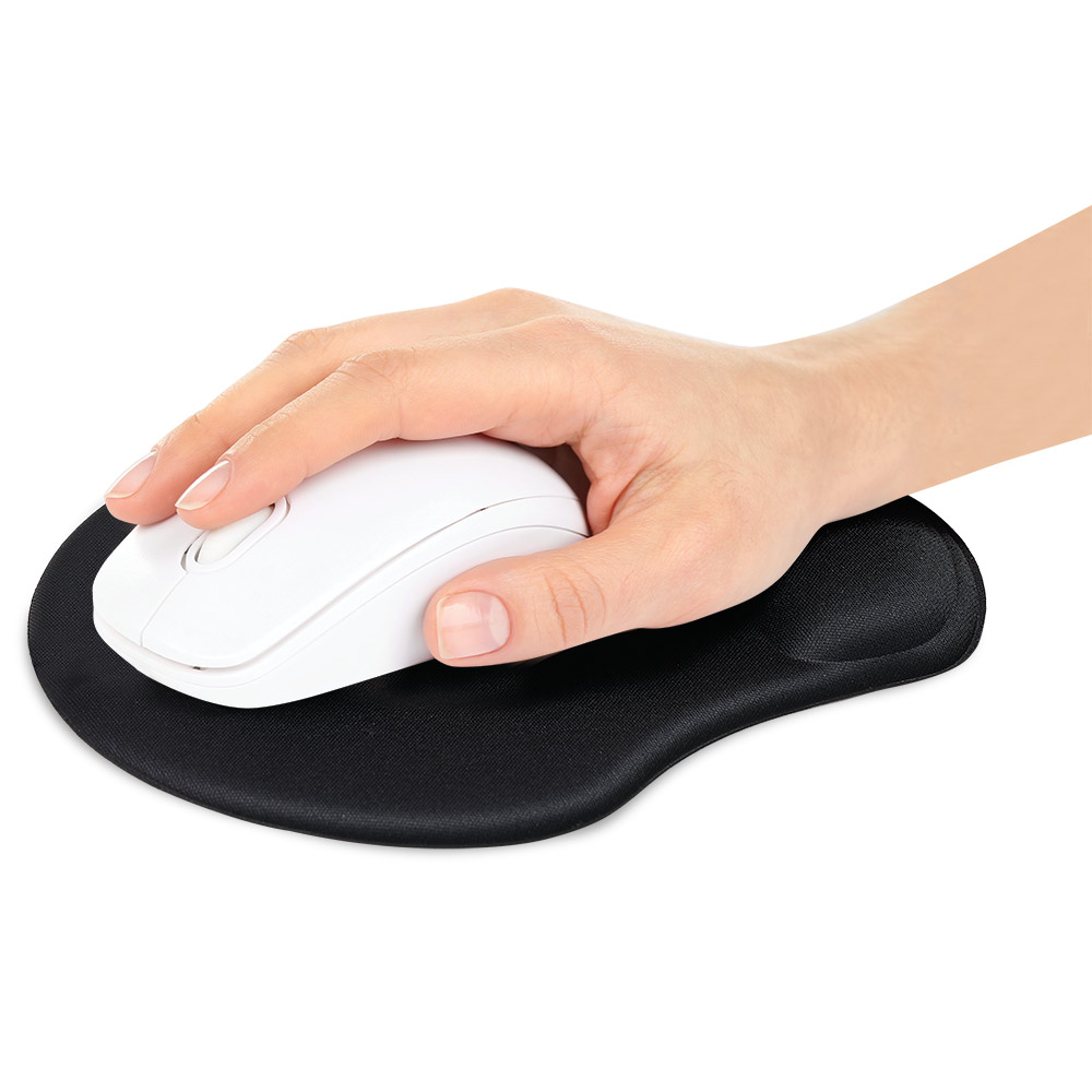 Black ergonomic wrist rest mouse pad