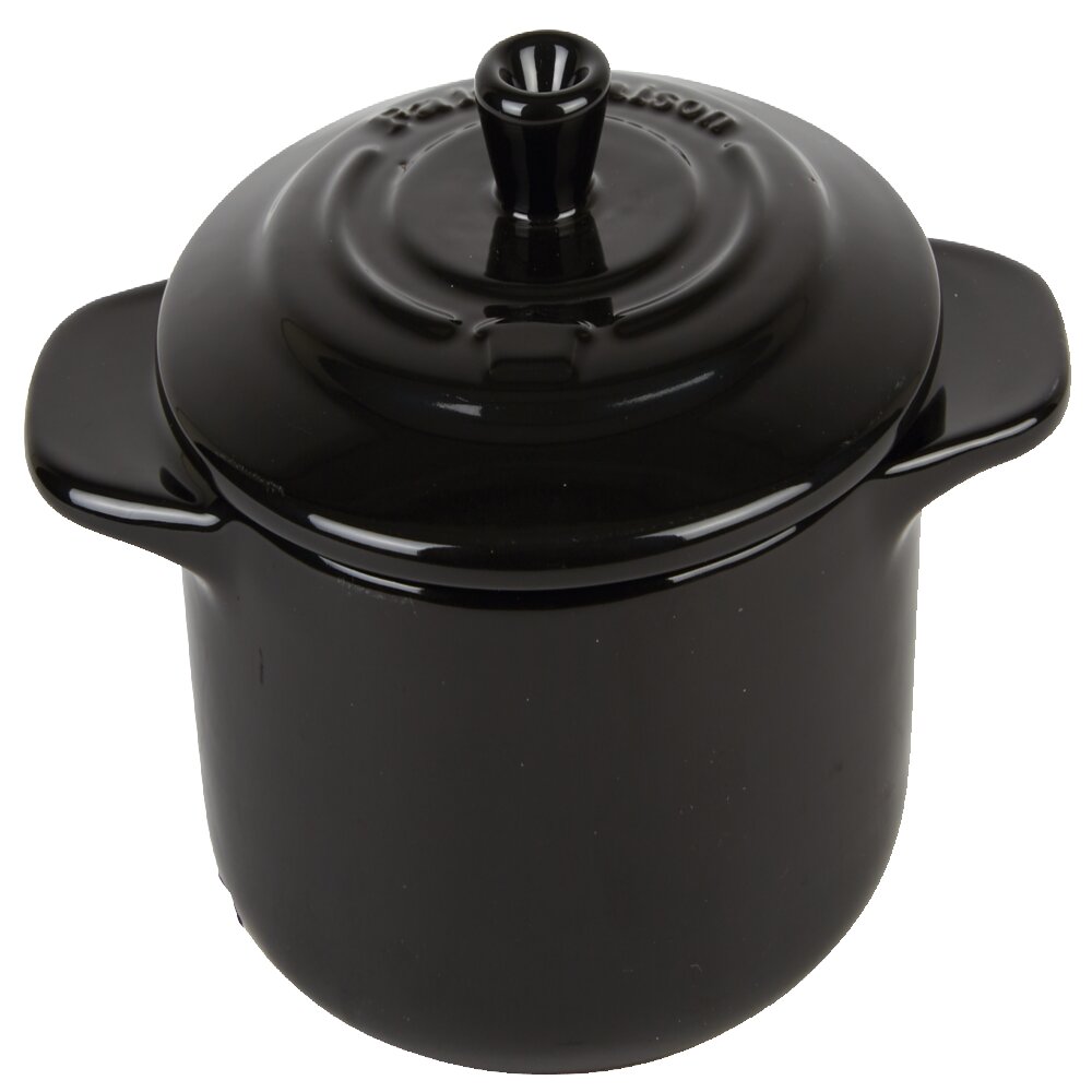 Mini black round casserole dish