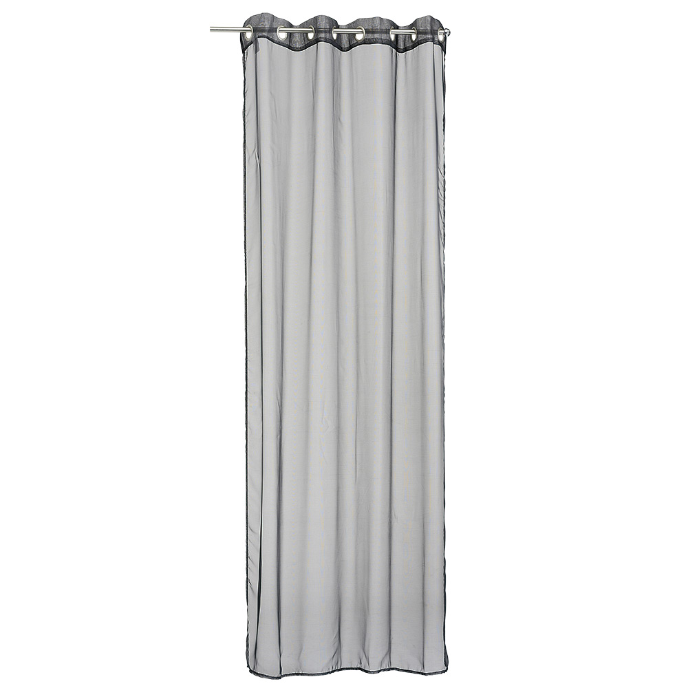 Plain black eyelet curtain