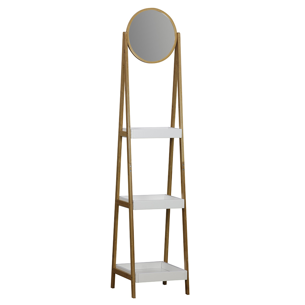 3-tier shelf with white mirror