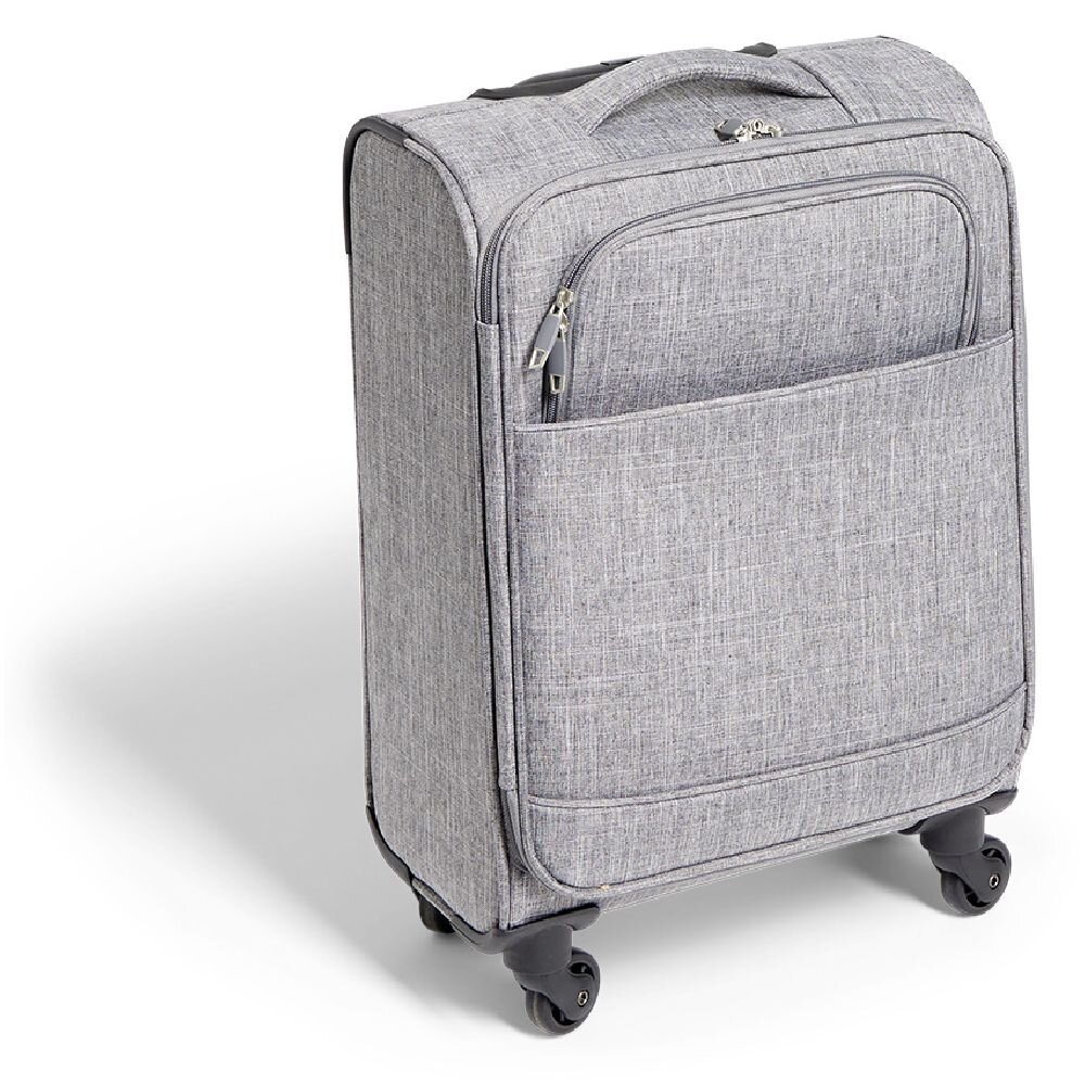 30L soft cabin suitcase with 4 grey wheels, H55cm