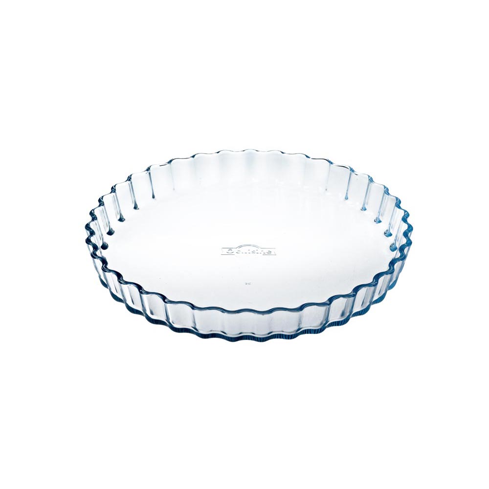 Extra strong glass pie dish