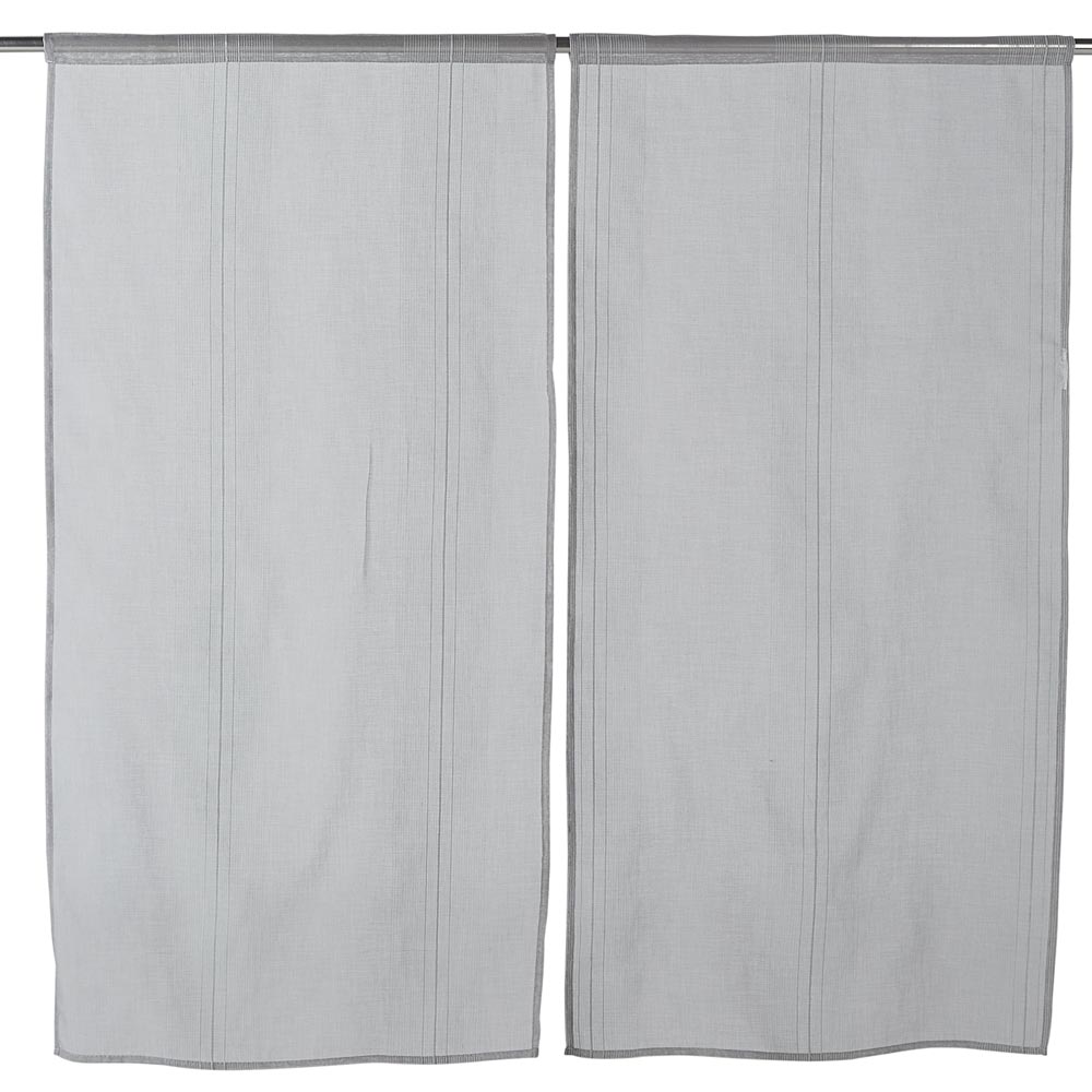 Straight glazing with rod pocket, plain grey, 60x120 cm x2