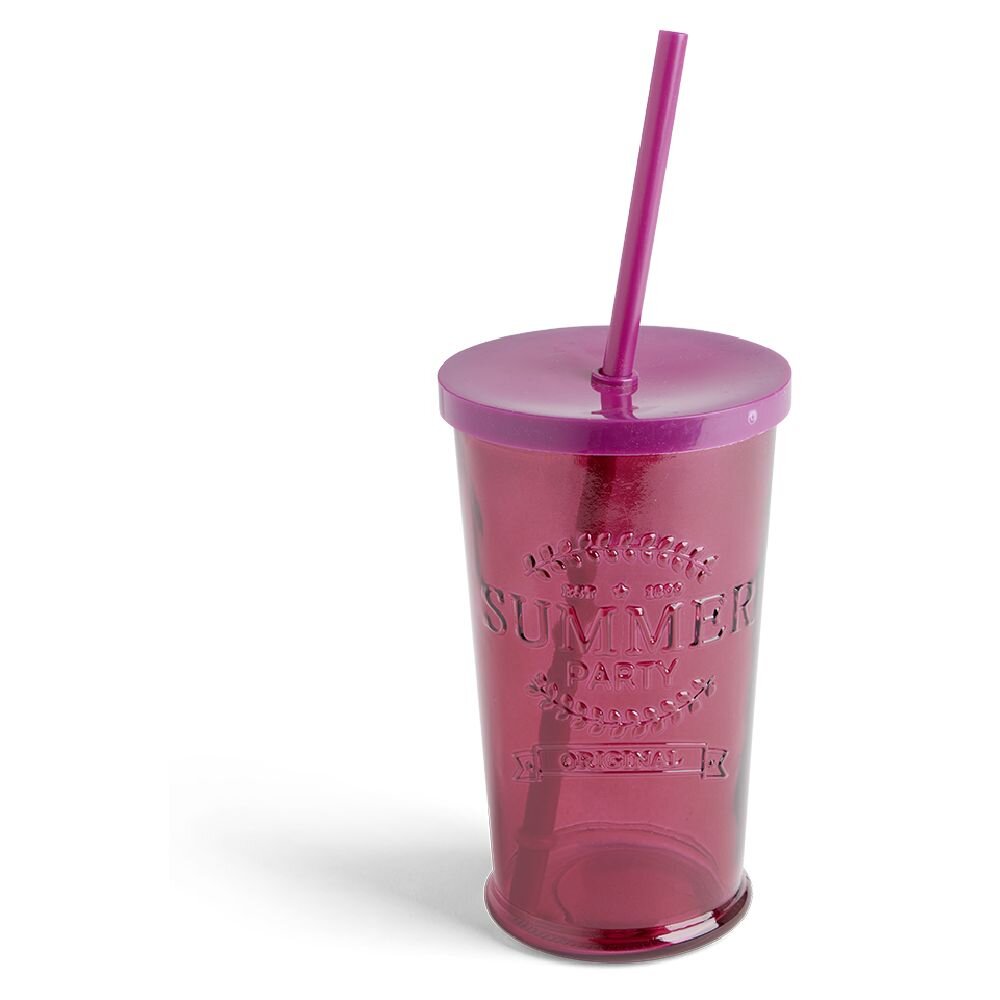 490ml glass tumbler with plastic lid - 3 colors