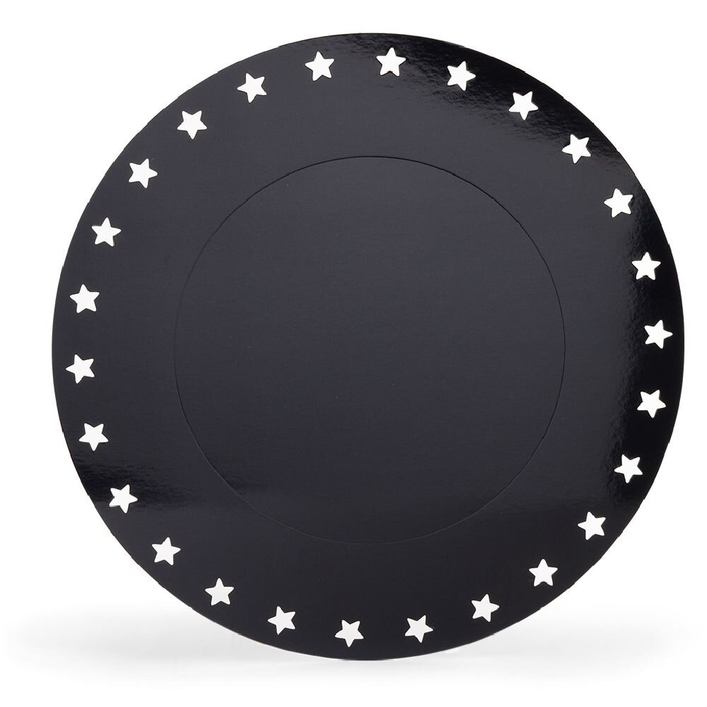 Black plastic star rim underplate Ø34cm x4