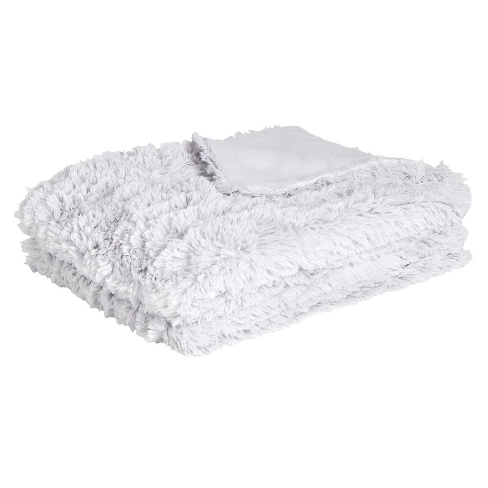 Light grey long-haired blanket 130x160cm
