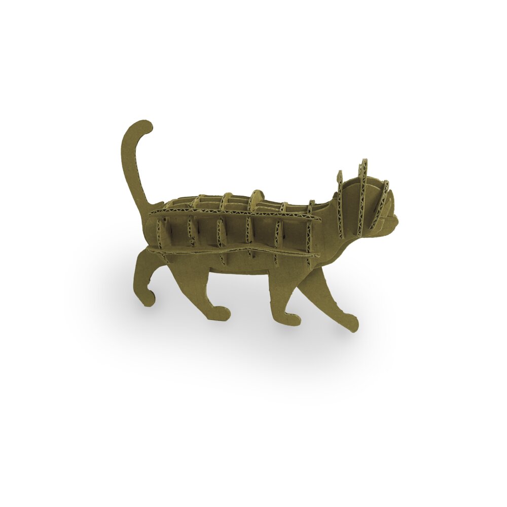 3D puzzle made of brown cardboard paper - 4 models