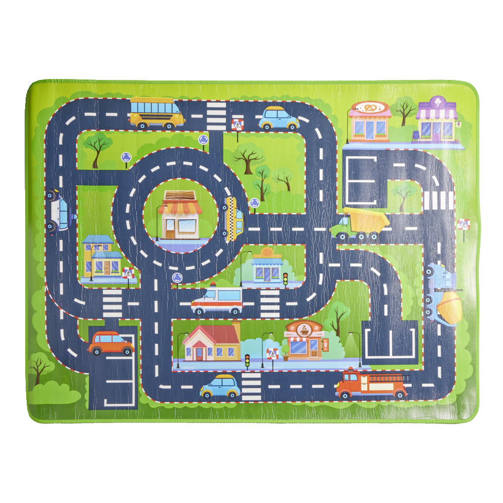 Car play mat with city design 89x119.5cm