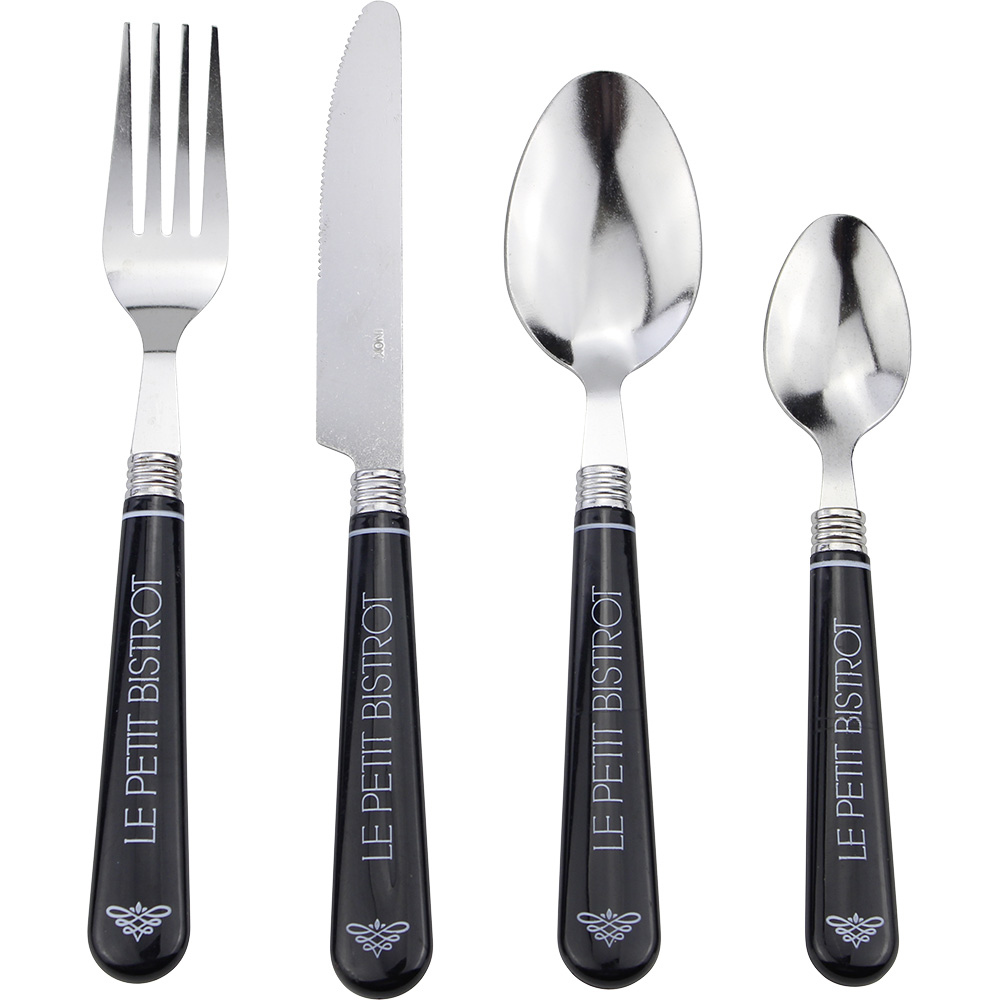 24-piece black cutlery set from Le Petit Bistrot