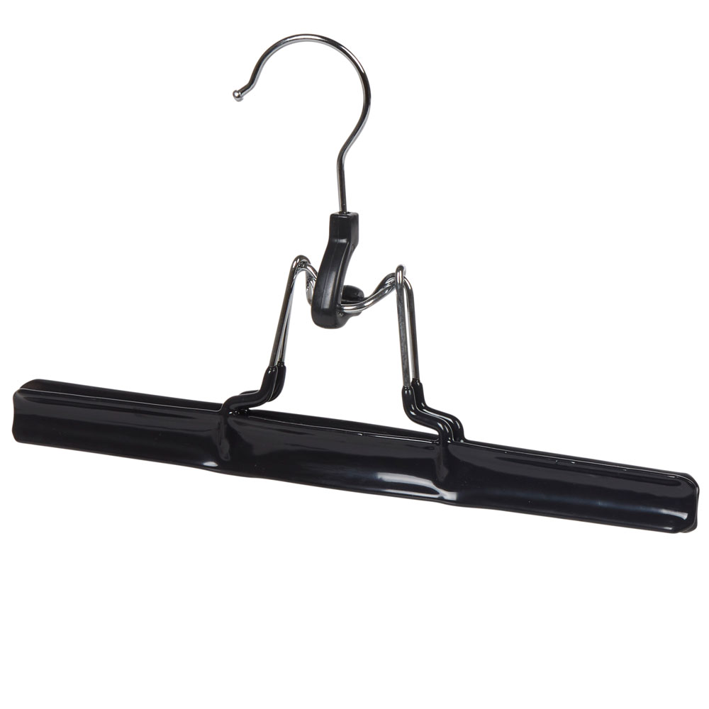 Black plastic coated steel clip hanger x2