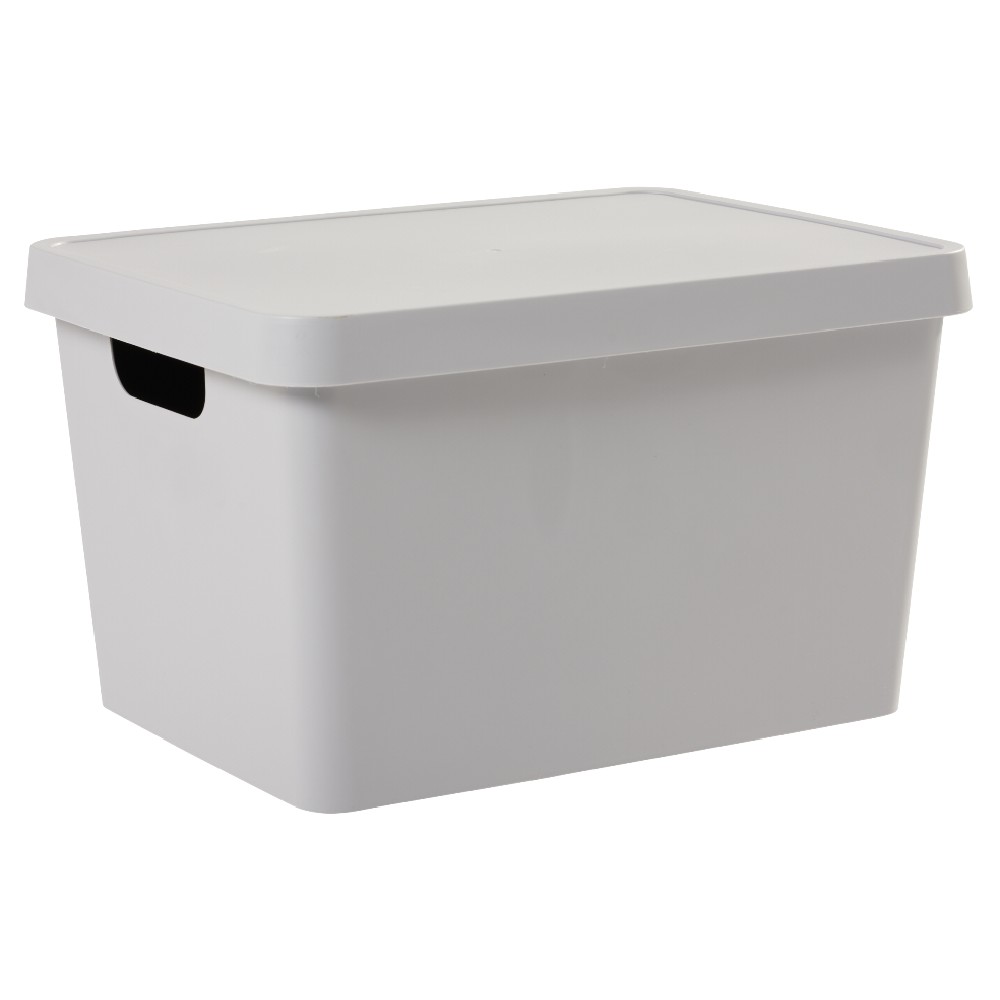 17 L grey storage box with lid