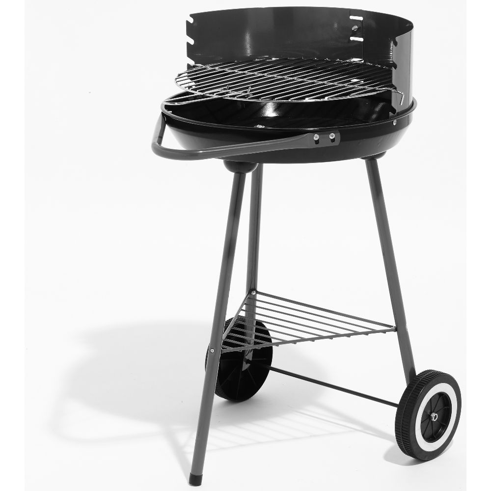 Black Carter charcoal barbecue on wheels 52x44xH70cm