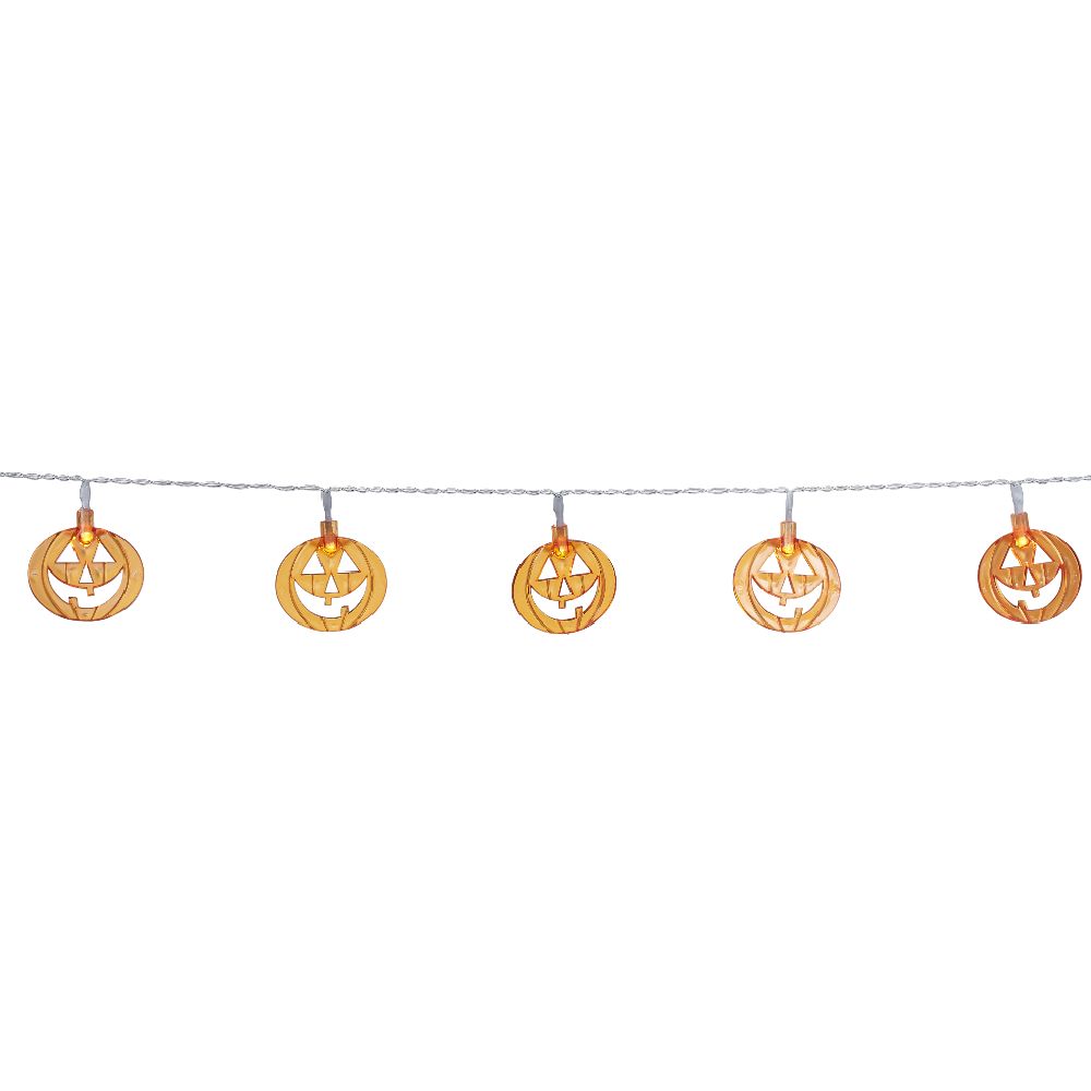 60 LED orange pumpkin outdoor string lights