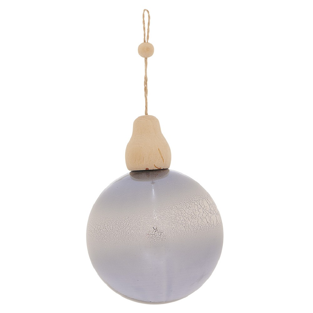 Blue and white frosted glass Christmas ball