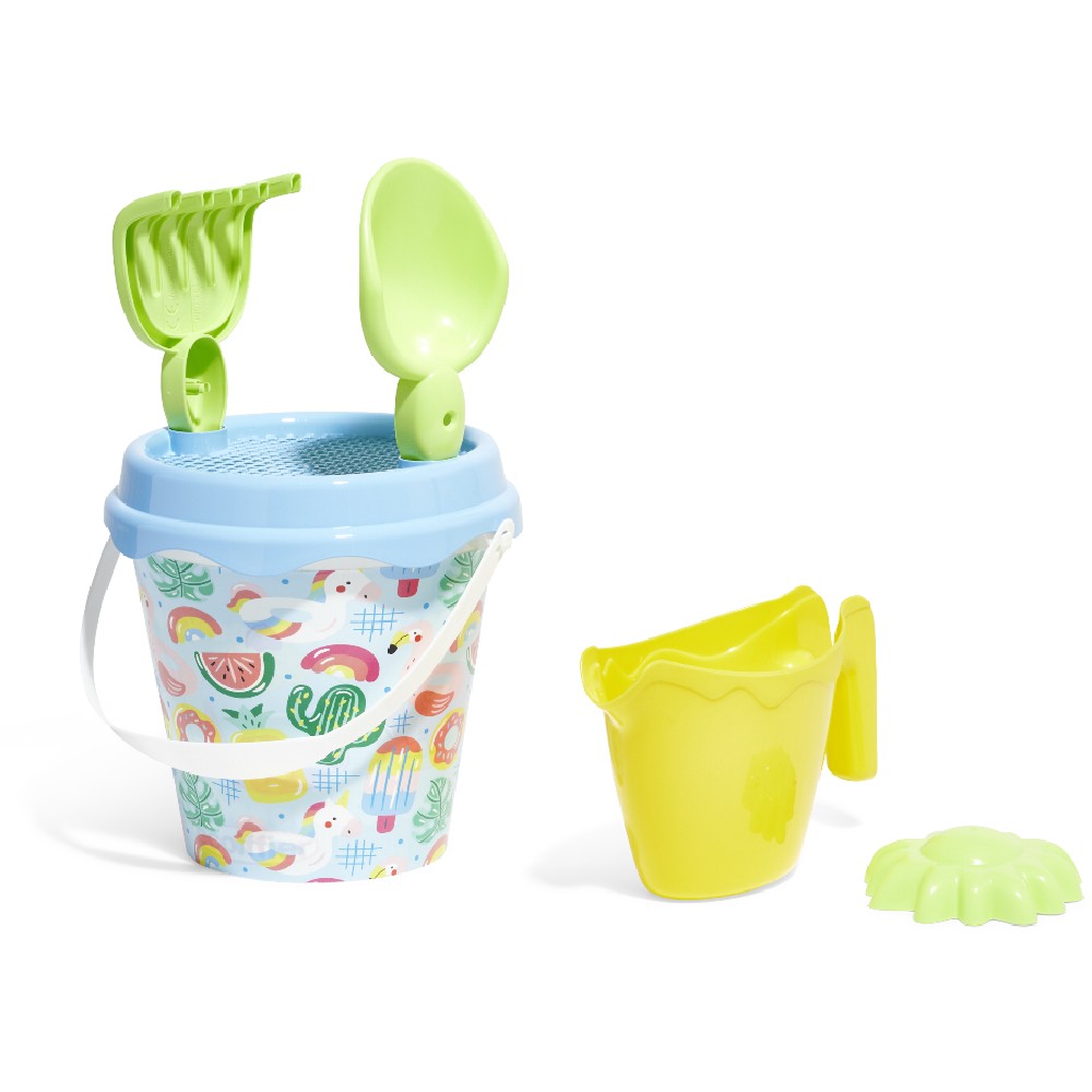 Funcky beach bucket with exotic pattern Ø18xH29.5cm