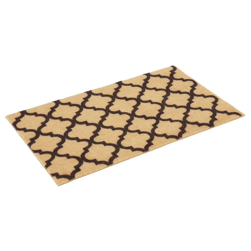 Brown printed outdoor doormat 75x45 cm