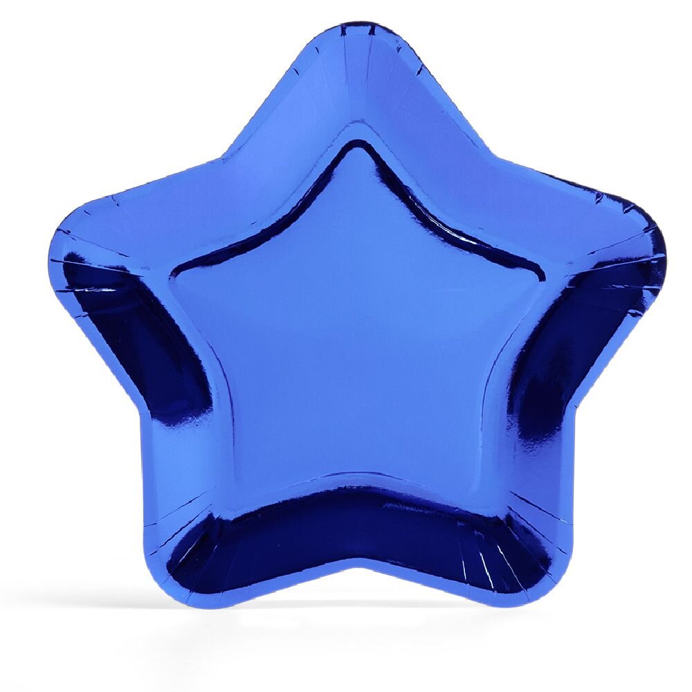 Blue star cardboard tray Ø24.5cm x6