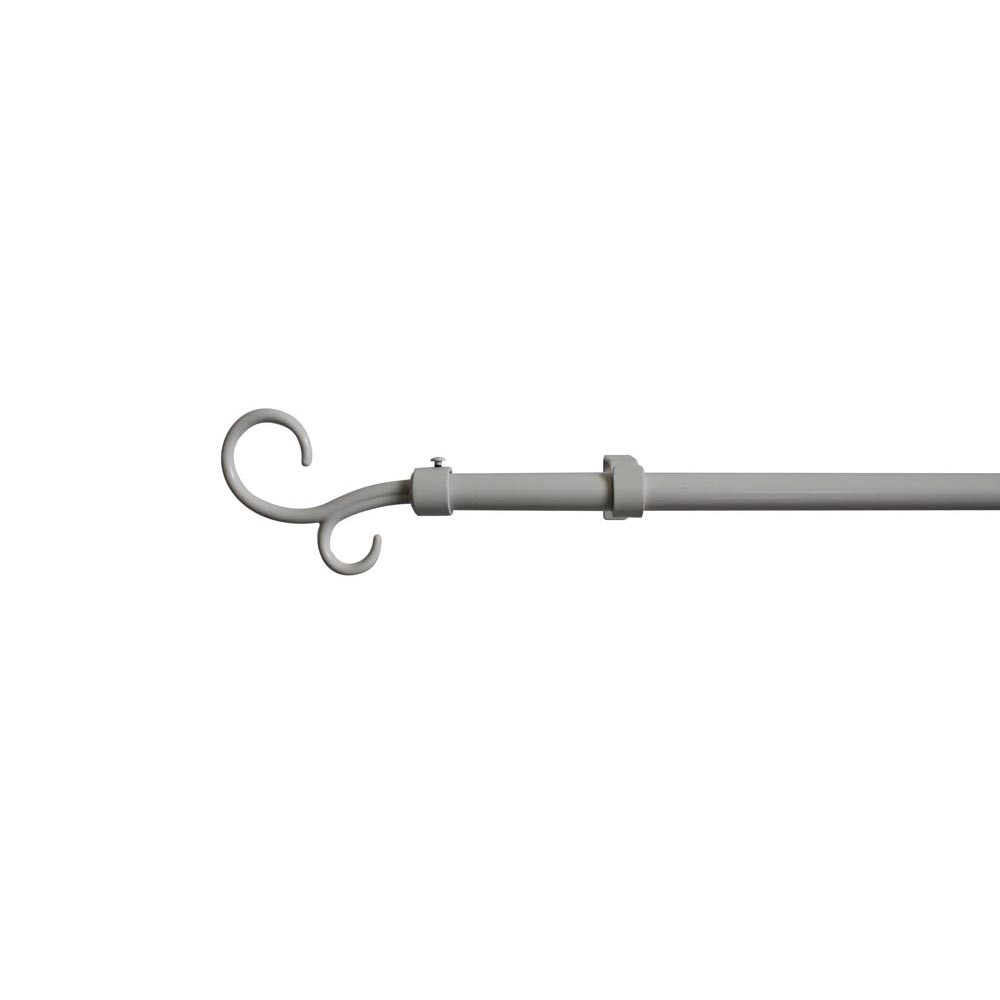 Extendable curtain rod kit 95-180 cm with white end caps