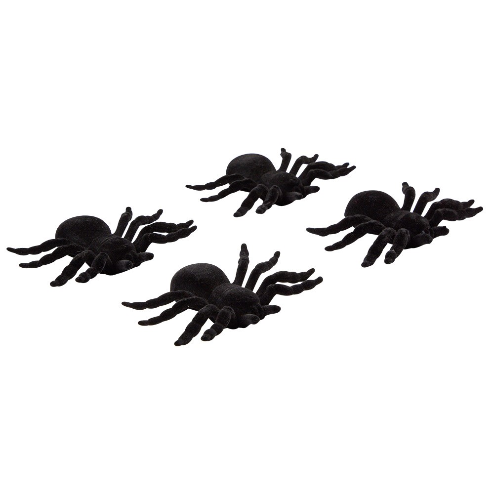 Black spider Halloween decoration x4