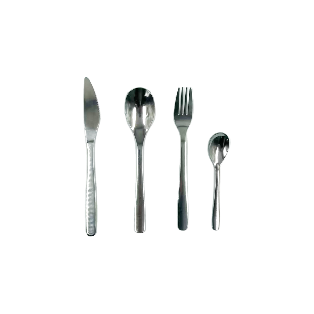 16-piece gray stainless steel cutlery set