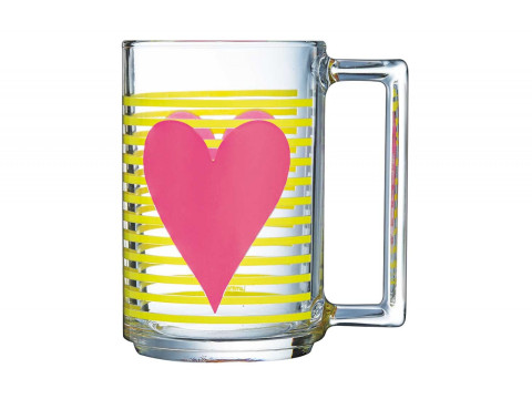 FILXHAN LUMINARC MON CEUR MUG 32 CL PINK-YELLOW 1/1