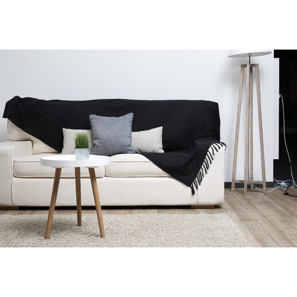 MBULESE DIVANI NGJYRE E ZEZE 250X170 + FRINGE BLACK