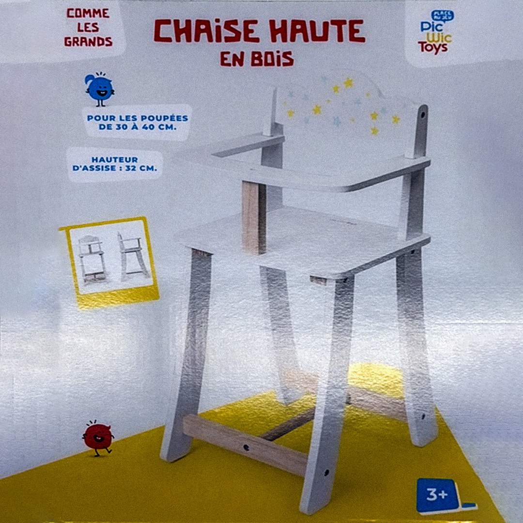 Karrige ushqimi për kukulla nga druri