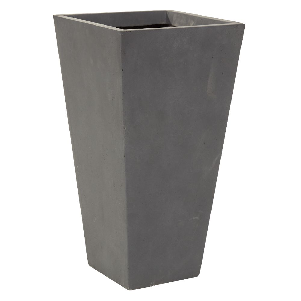 Conical clay fiber planter, anthracite gray, 33x33xH62cm