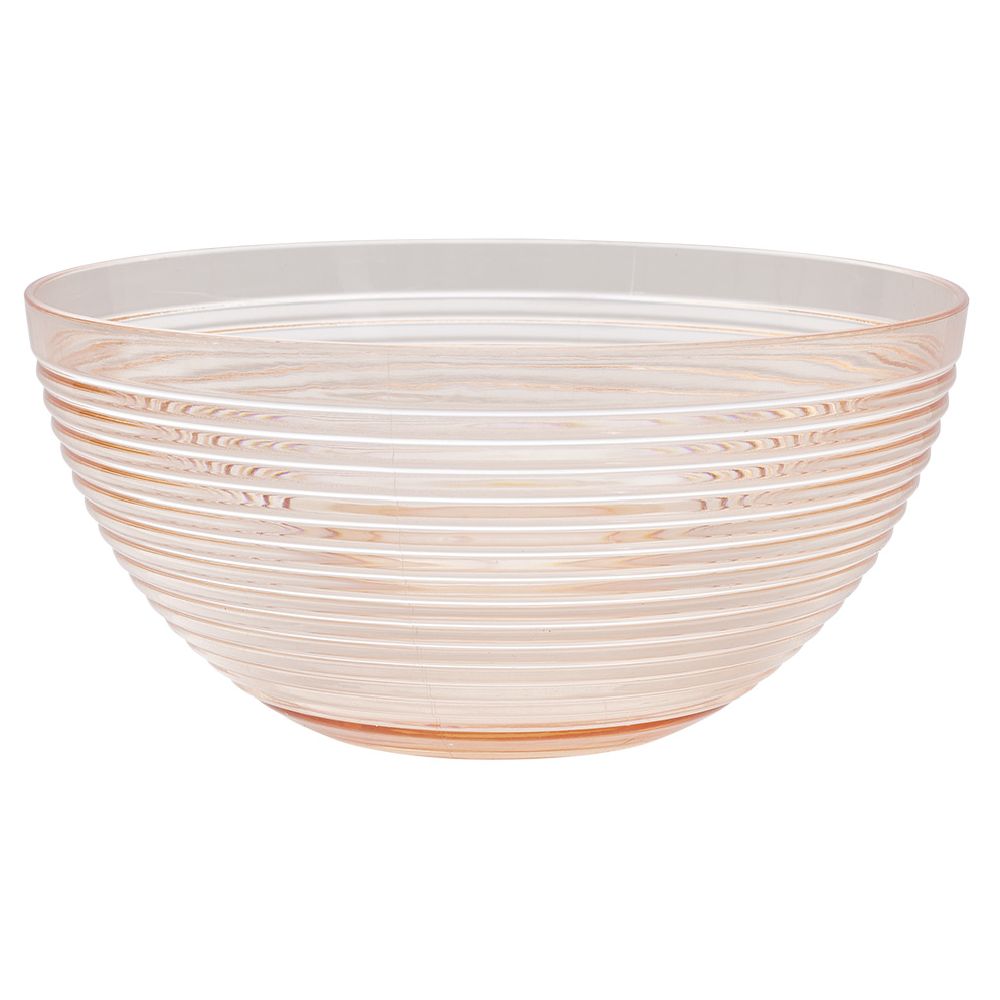 Black transparent ribbed plastic salad bowl Ø17xH8.5cm