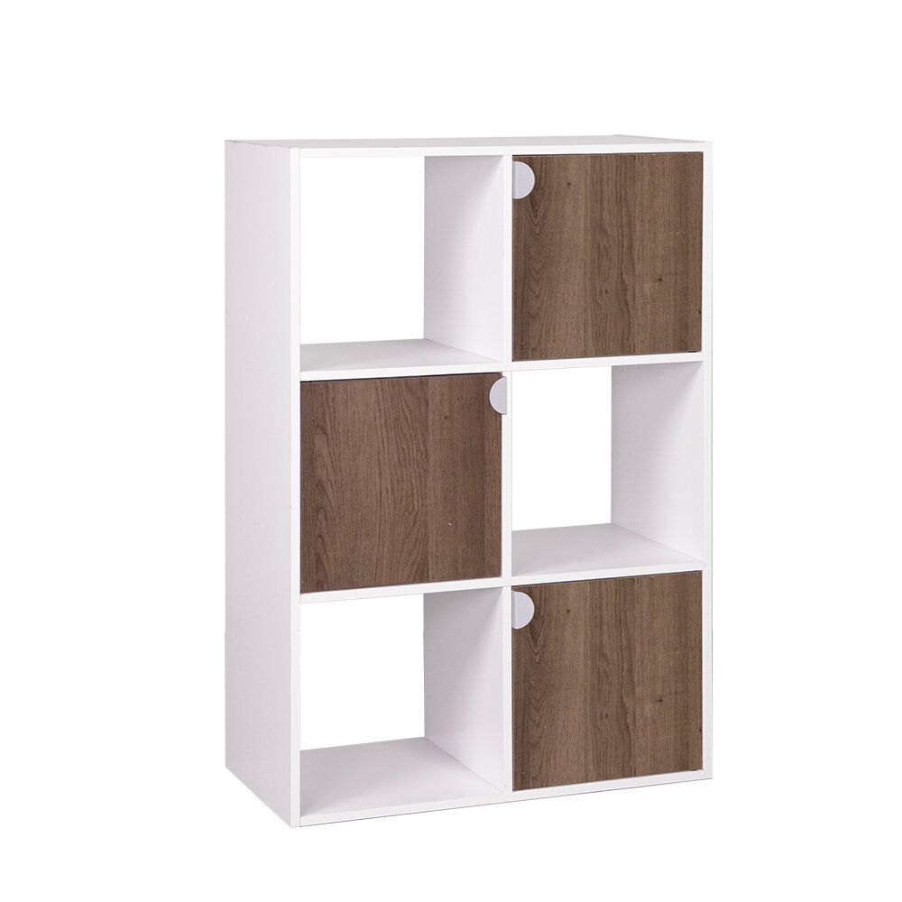 Adam MDF white shelf 6 cubes 60xH90x29.5cm