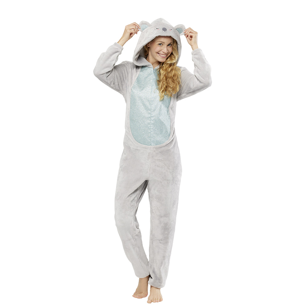 JUMPSUIT PIZHAME KOALA ME SHKËLQIM GRI DHE BLU, MADHËSIA S
