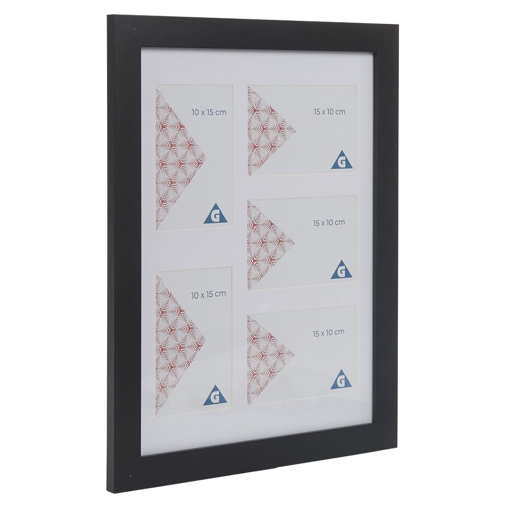 Black wooden collage L45X35 cm 5 views 10x15cm