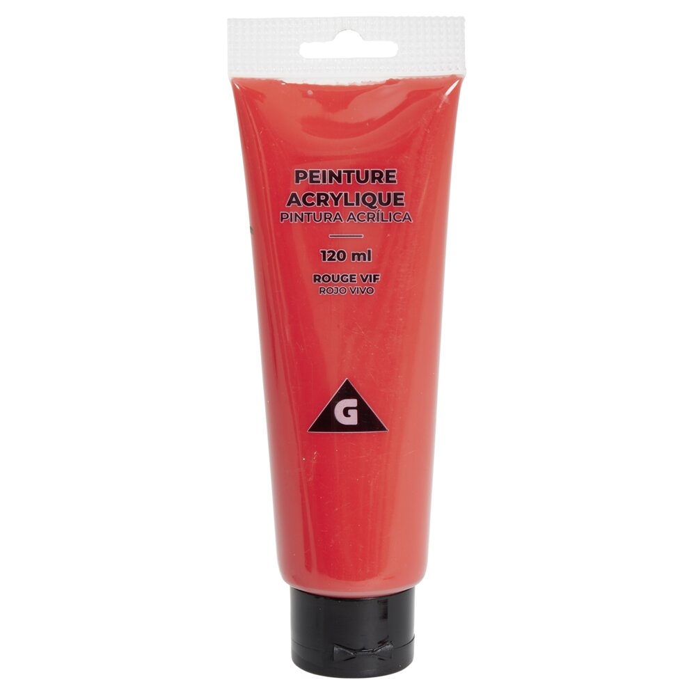 120ml bright red acrylic paint tube 