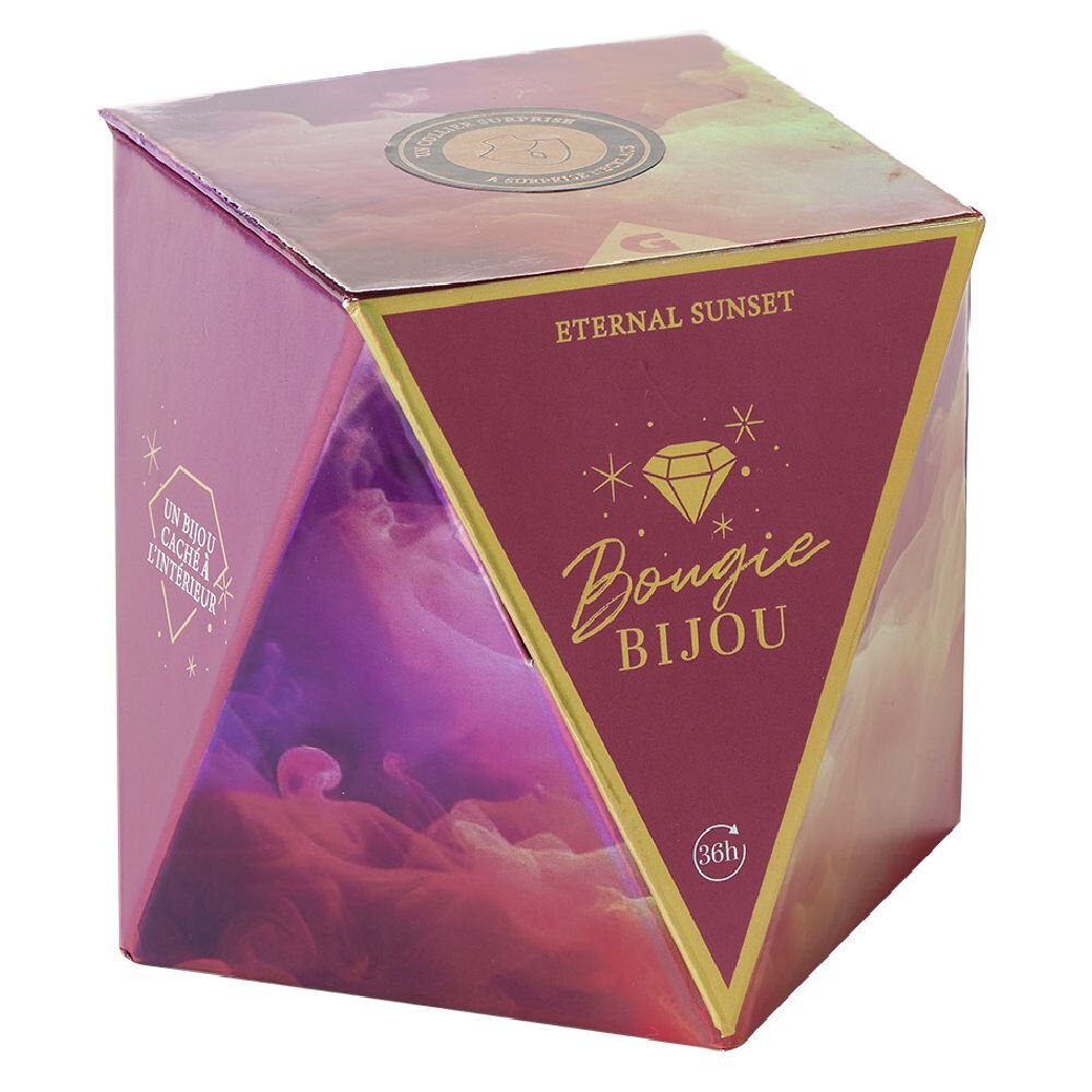 36h red fruit scented golden necklace jewel candle