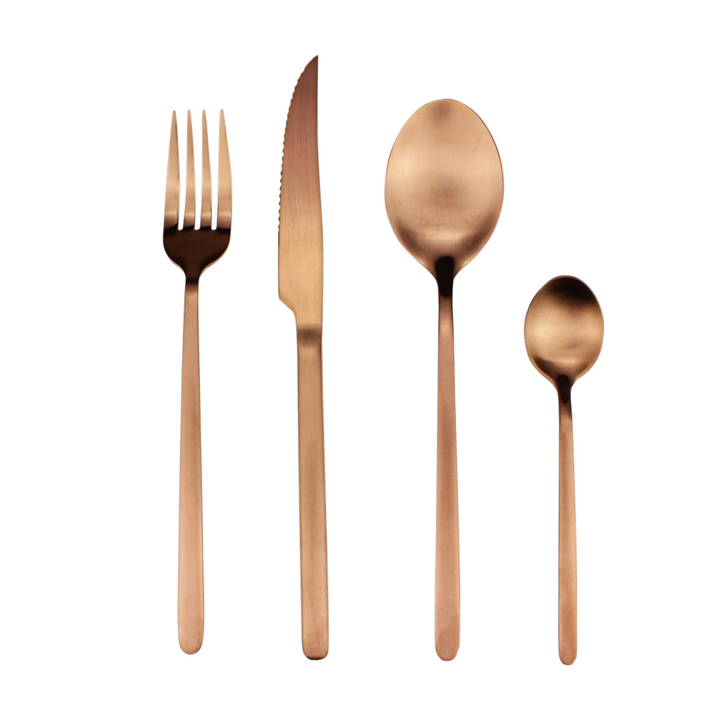 16-piece copper-brown stainless steel cutlery set