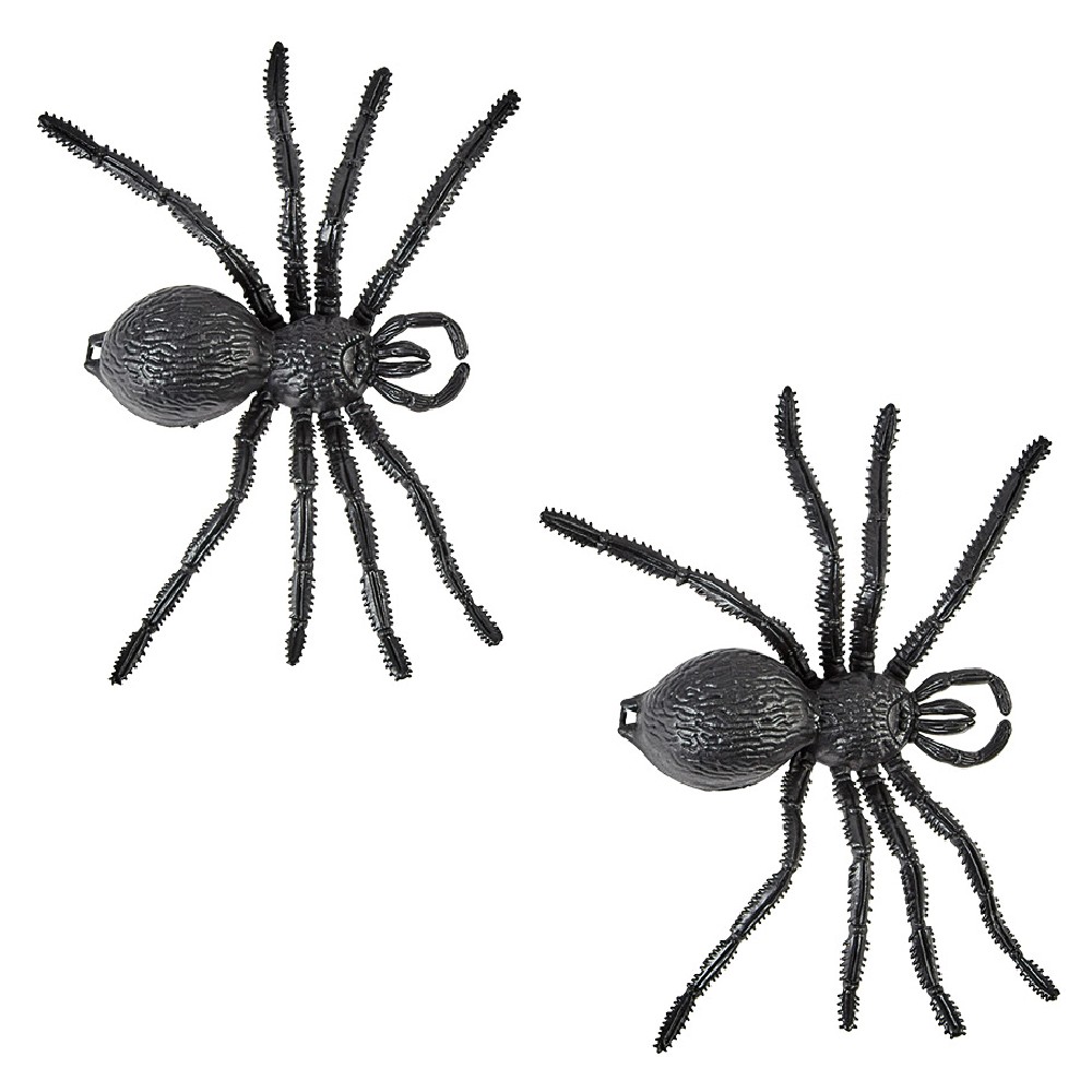 Black spider Halloween decoration x2