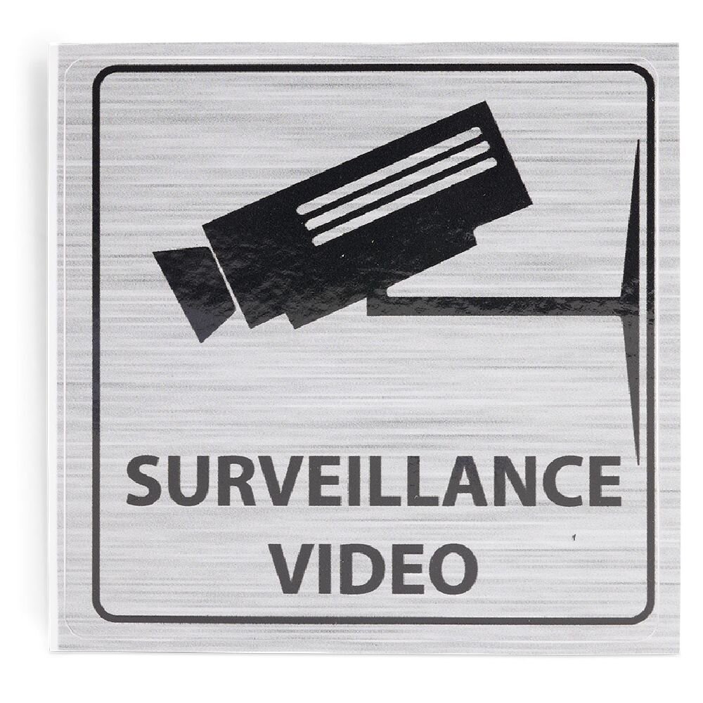 "Video surveillance" adhesive signage - 8x8 cm