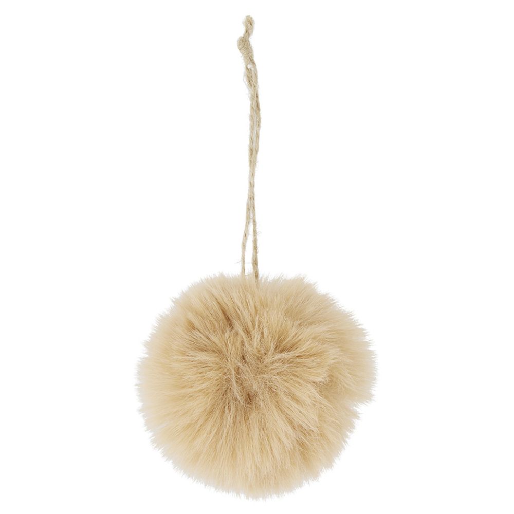 Brown fur Christmas ball Ø6cm