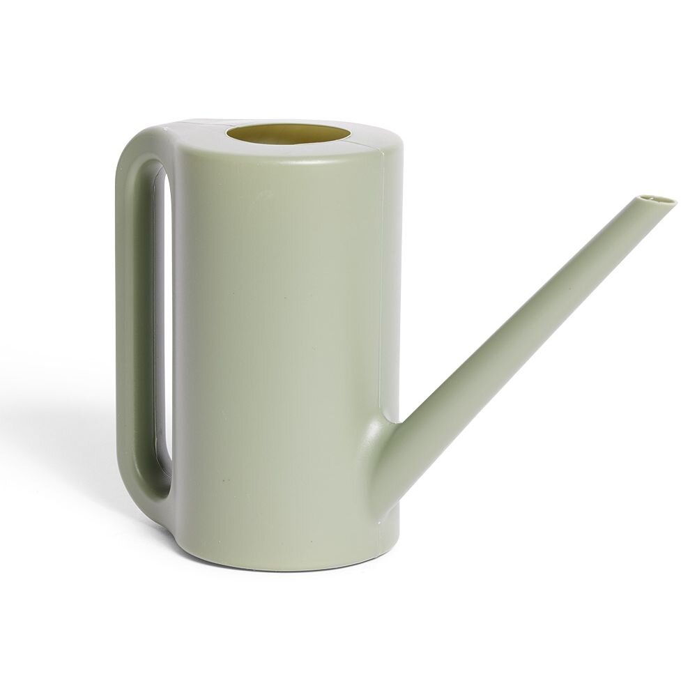 1L green plastic mug-shaped watering can
