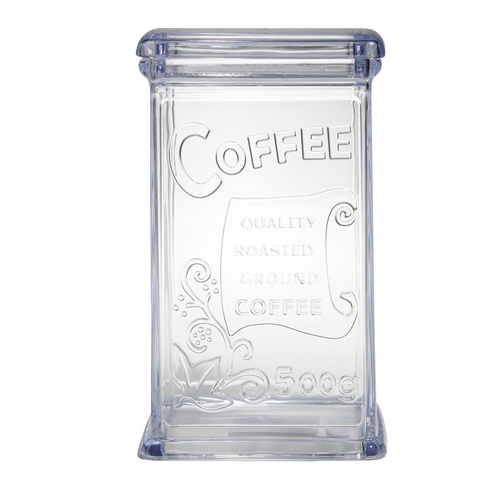 500g transparent plastic coffee box 11.5x9xH19cm