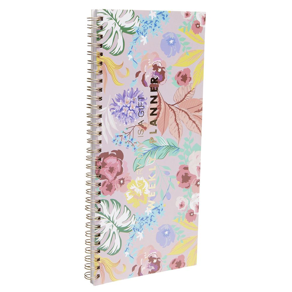 52-page floral pattern weekly planner