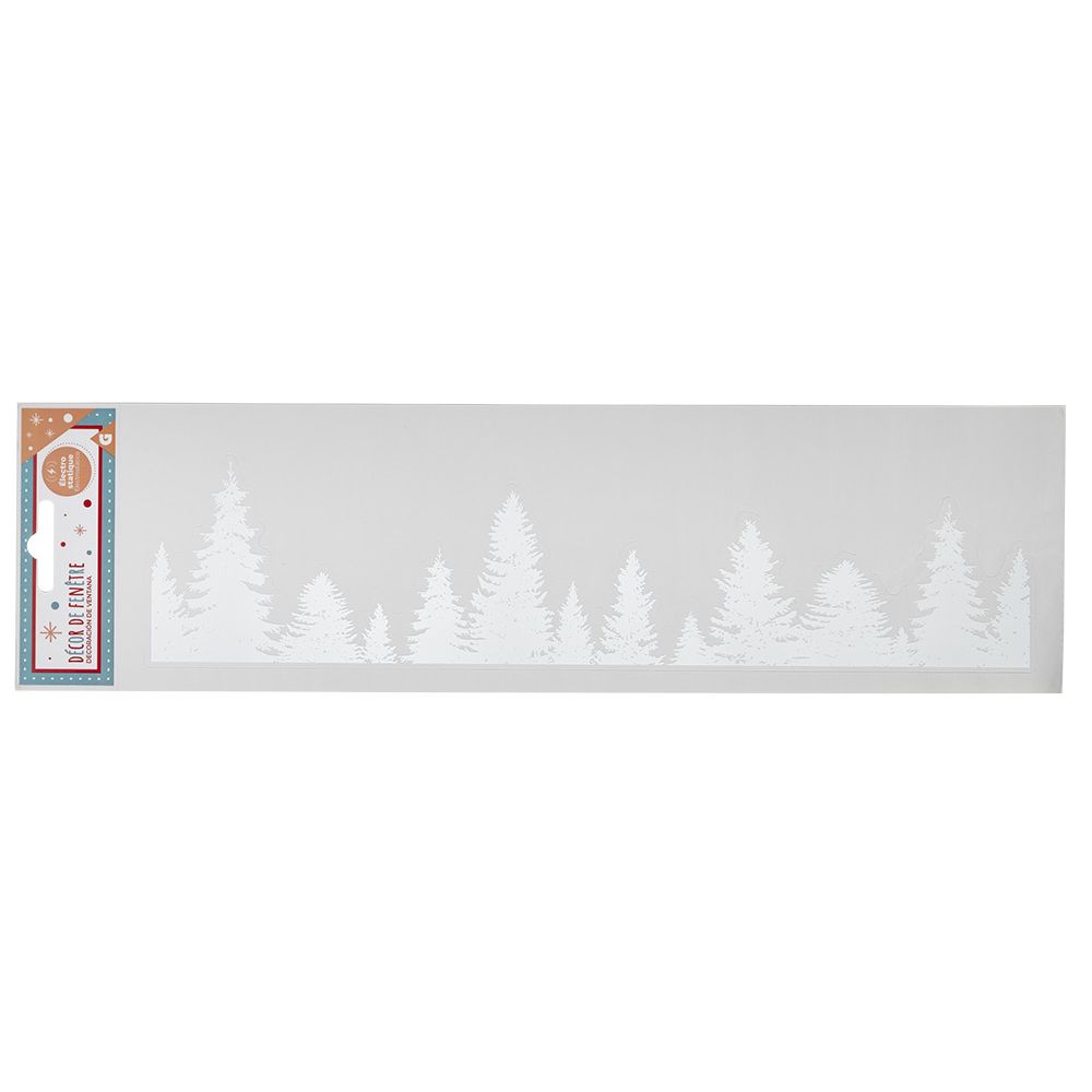 Electrostatic window decoration white fir forest L36 x W11 cm