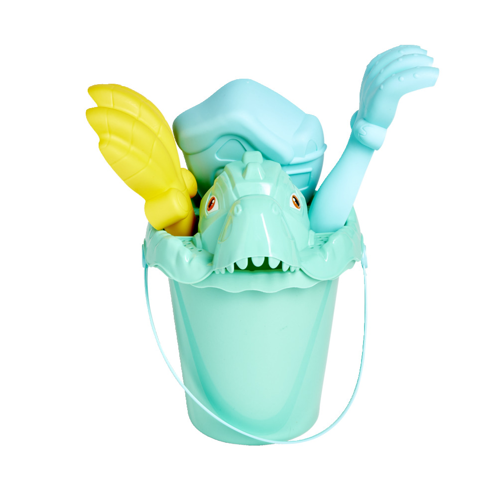 Dinosaur Beach Bucket Set 5 Pieces Green Blue Yellow