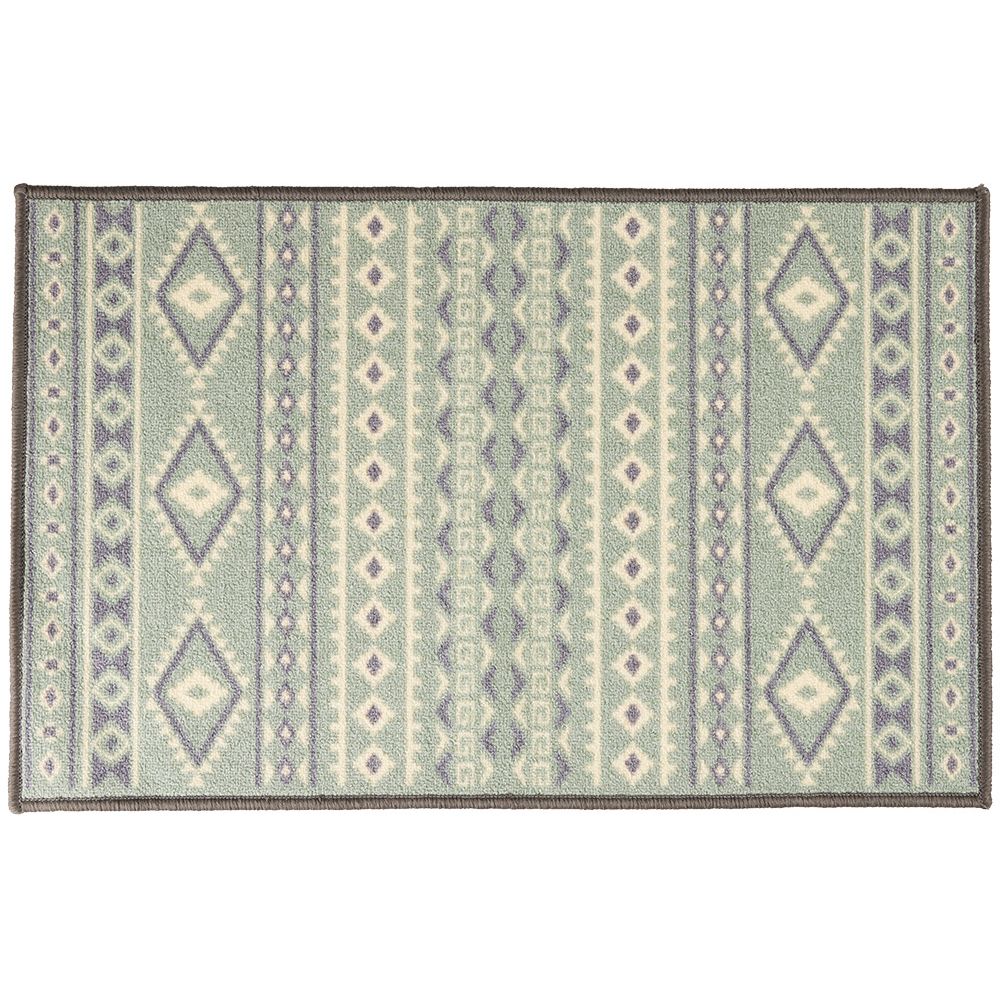 Green printed latex kitchen mat 80x50 cm